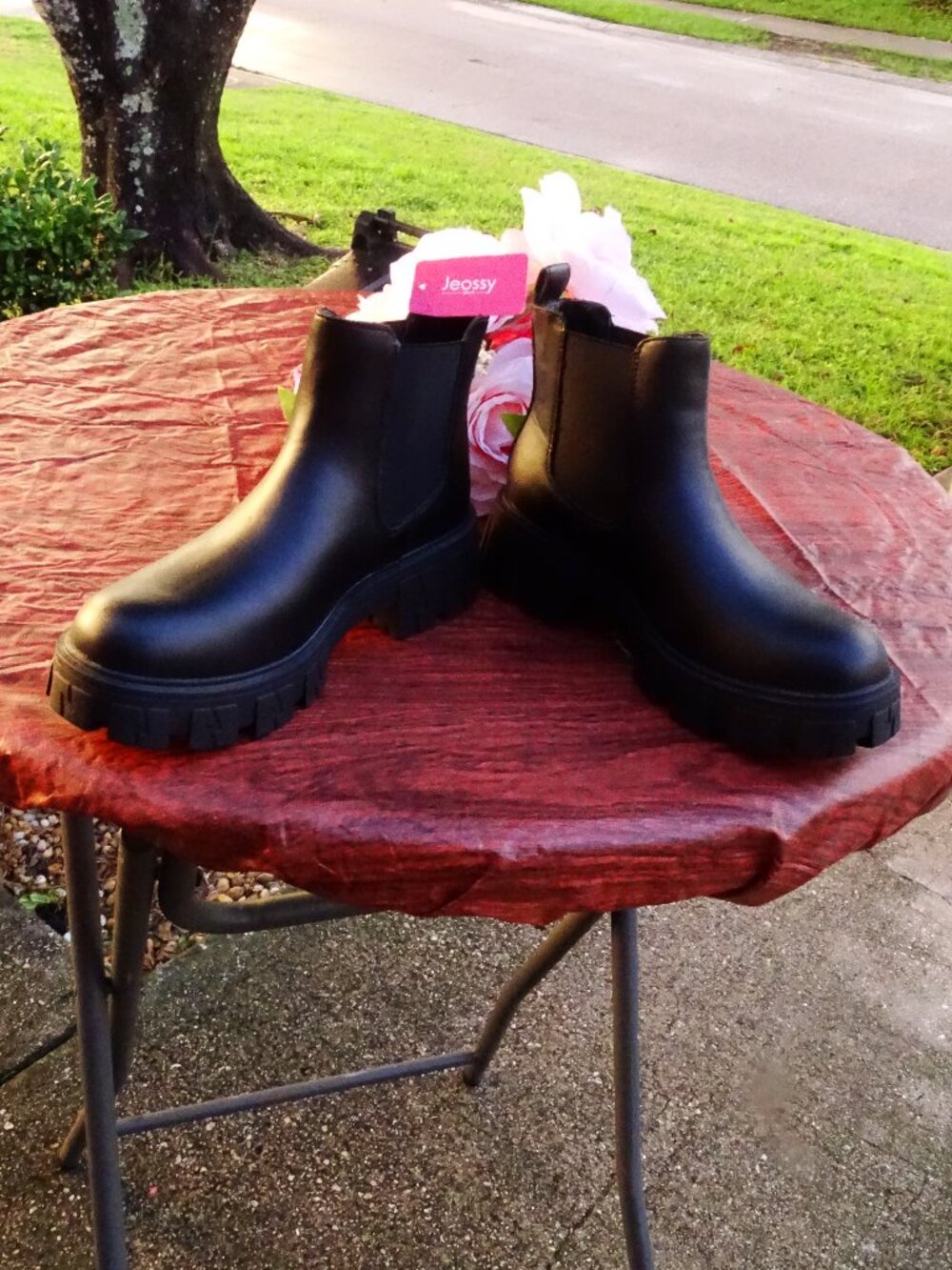 Jeossy Milan Short Black Chelsea Platform Boot 7.5 NWT